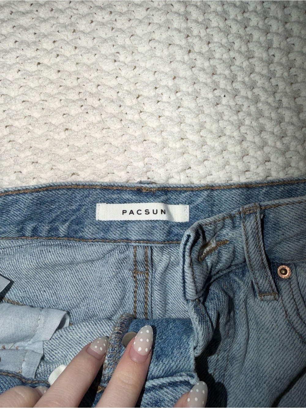 PacSun Light Blue High-Waist Denim Jean Shorts - Picture 3 of 4